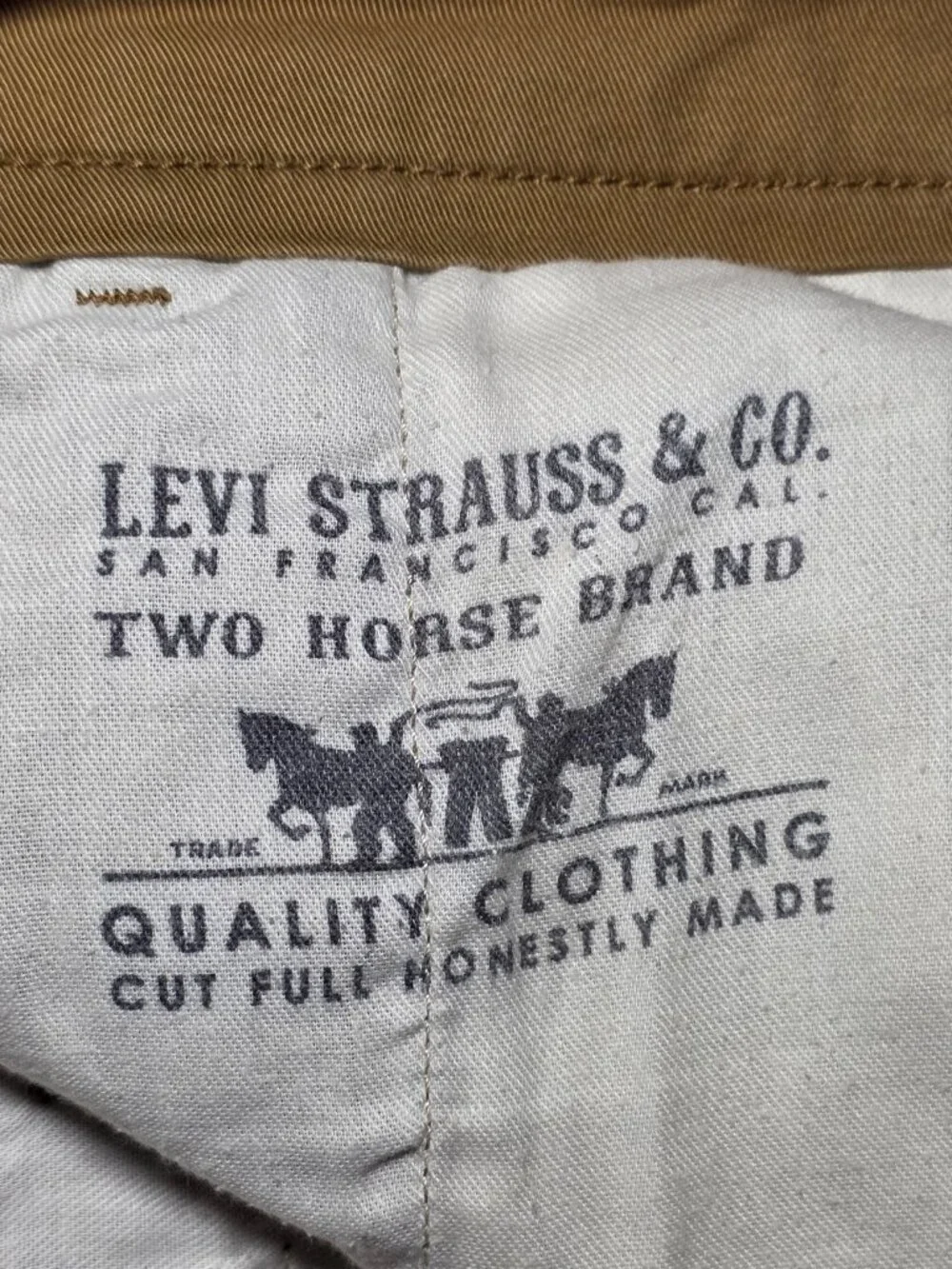Levi Strauss Two Horse Brand Mens Caramel Brown Denim Jeans Size 30 x 32
